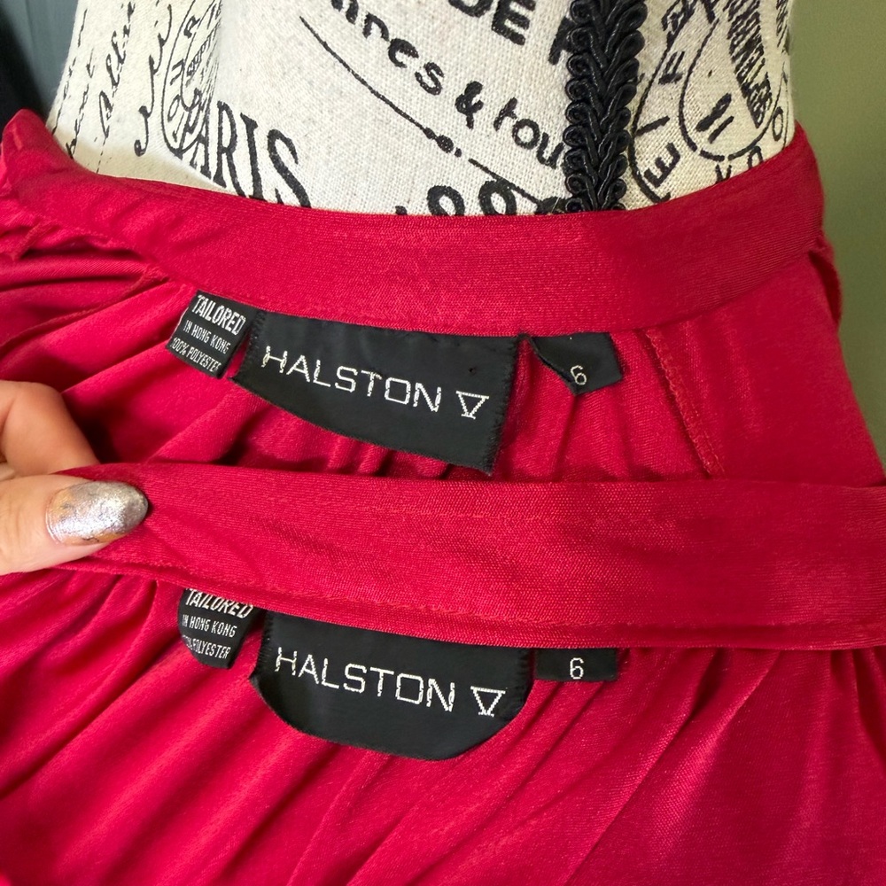 Vintage Halston Heritage Bold Fuchsia Long Sleeve Dress 2piece - Picture 10 of 11